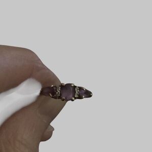 10k Gold Amethyst and Diamonds Ring